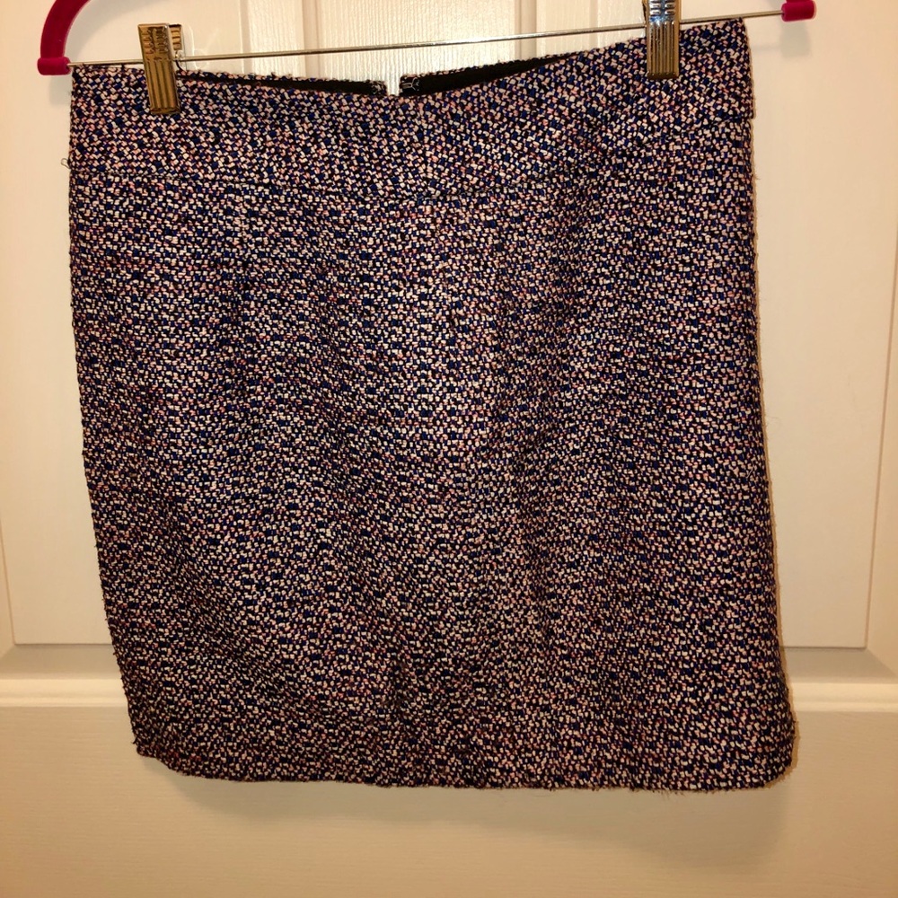 LOFT Blue Black Pink Tweed pencil skirt